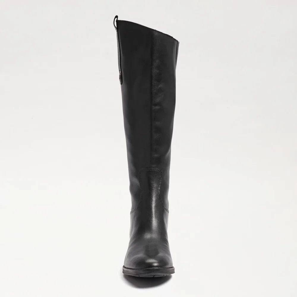 Classic Tall Black Leather Riding Boot - Women